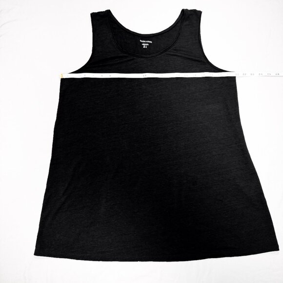Eileen Fisher Black Organic Linen Jersey Long Tank Scoop Neck Women's Size L - Picture 7 of 10